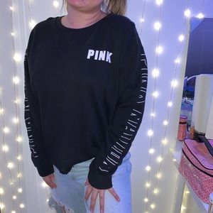 PINK black crew neck